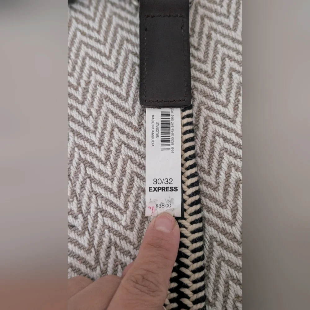 Express Black and White Men's Belt